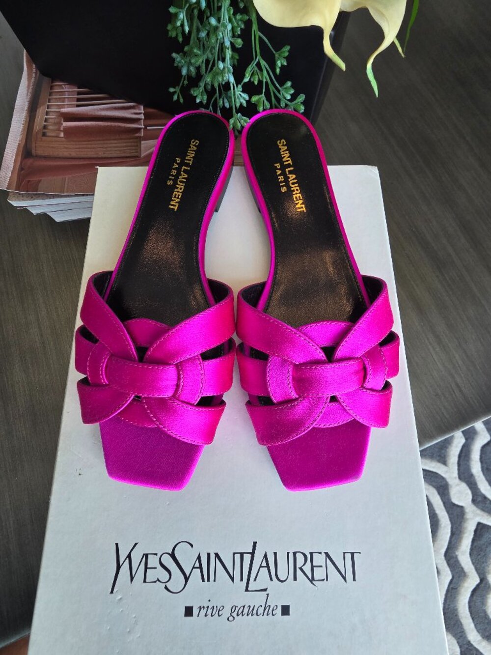 NEW Saint Laurent Tribute Mules Slides Women's 37
